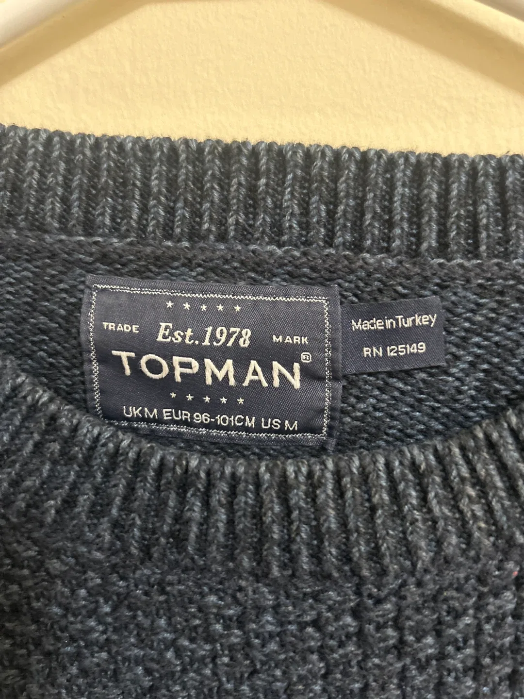 Topman Blue Knit Sweater - Size M image indicator(2)