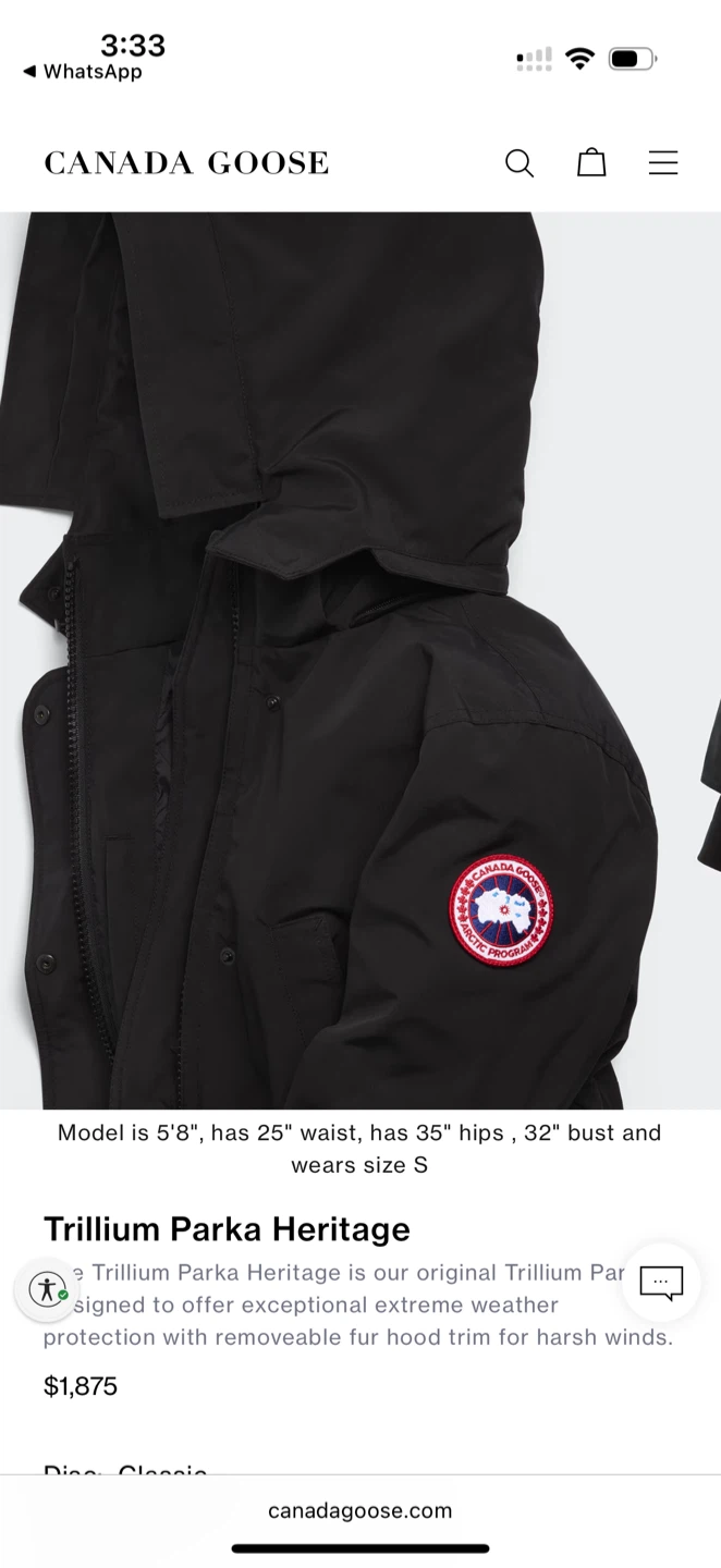 Canada Goose Trillium Parka Heritage - Black