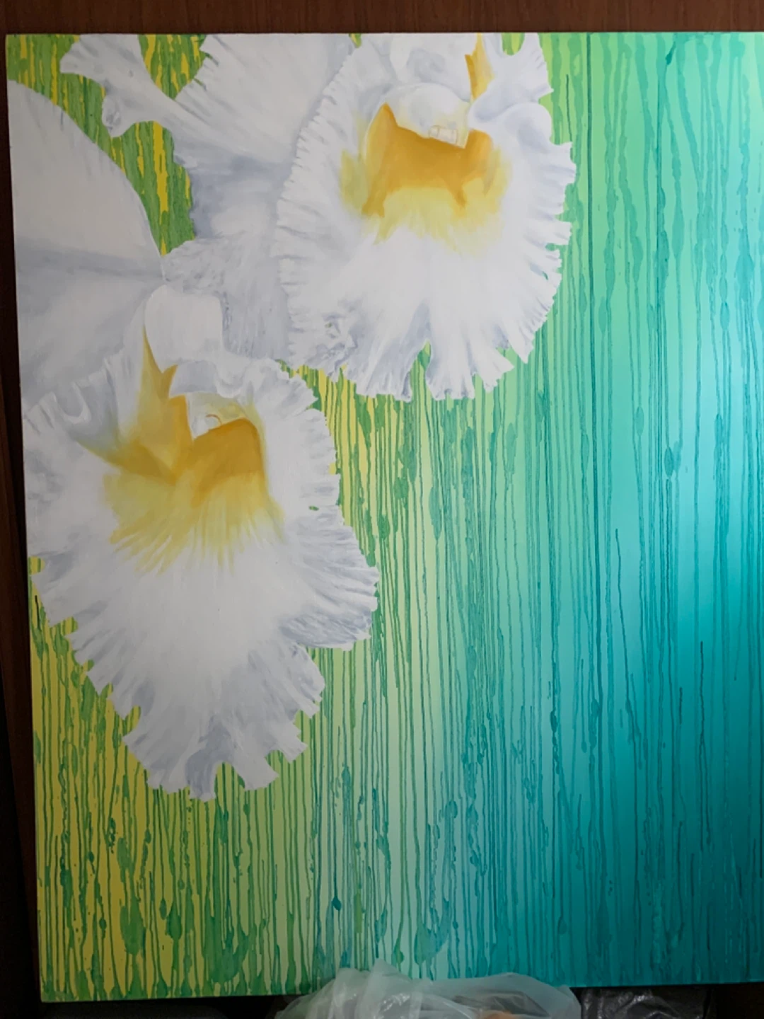 Oil on canvas floral painting - photo 2