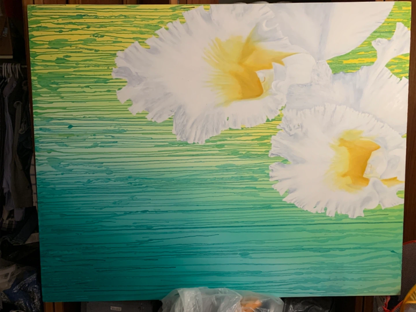 Oil on canvas floral painting