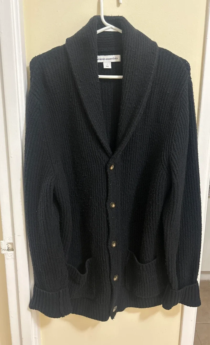 Black Shawl Collar Cardigan - L thumbnail