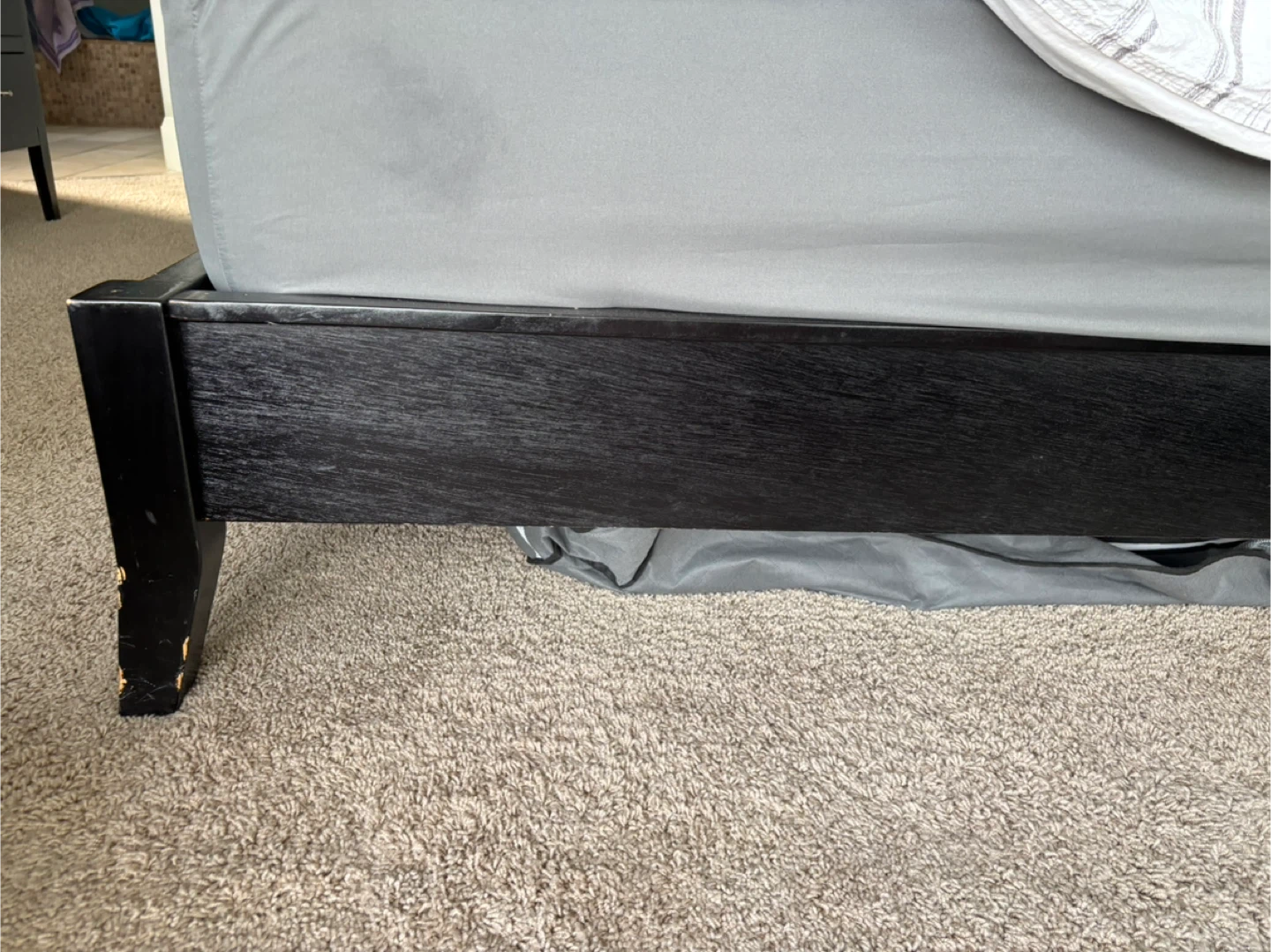 Black Wooden Bed Frame (King Size) - photo 3