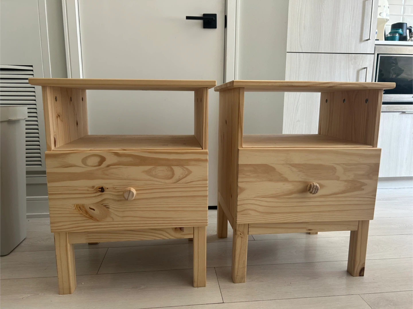 Set of Wood Nightstands