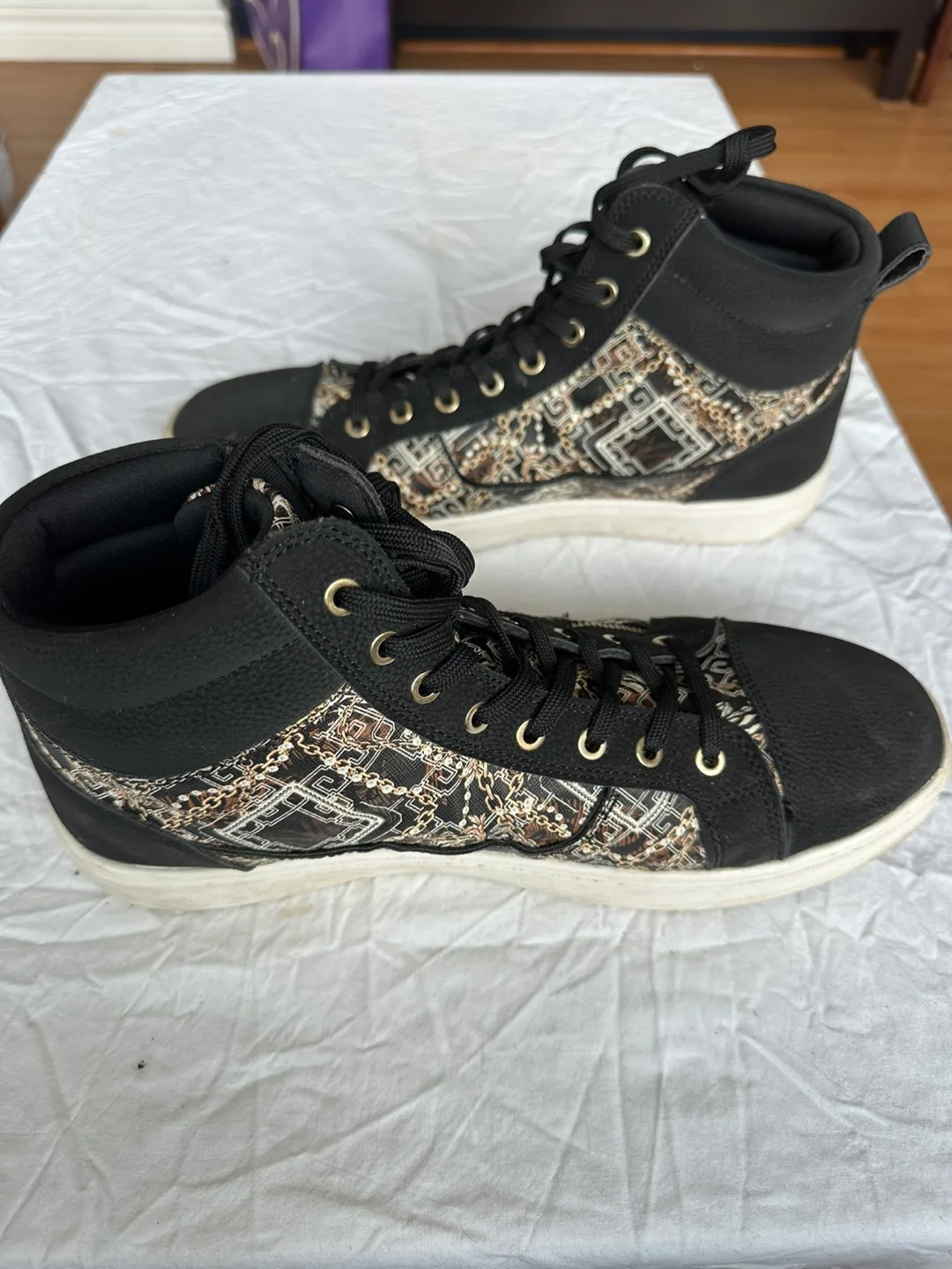 ALDO Black High Top Sneakers, Size 12 thumbnail