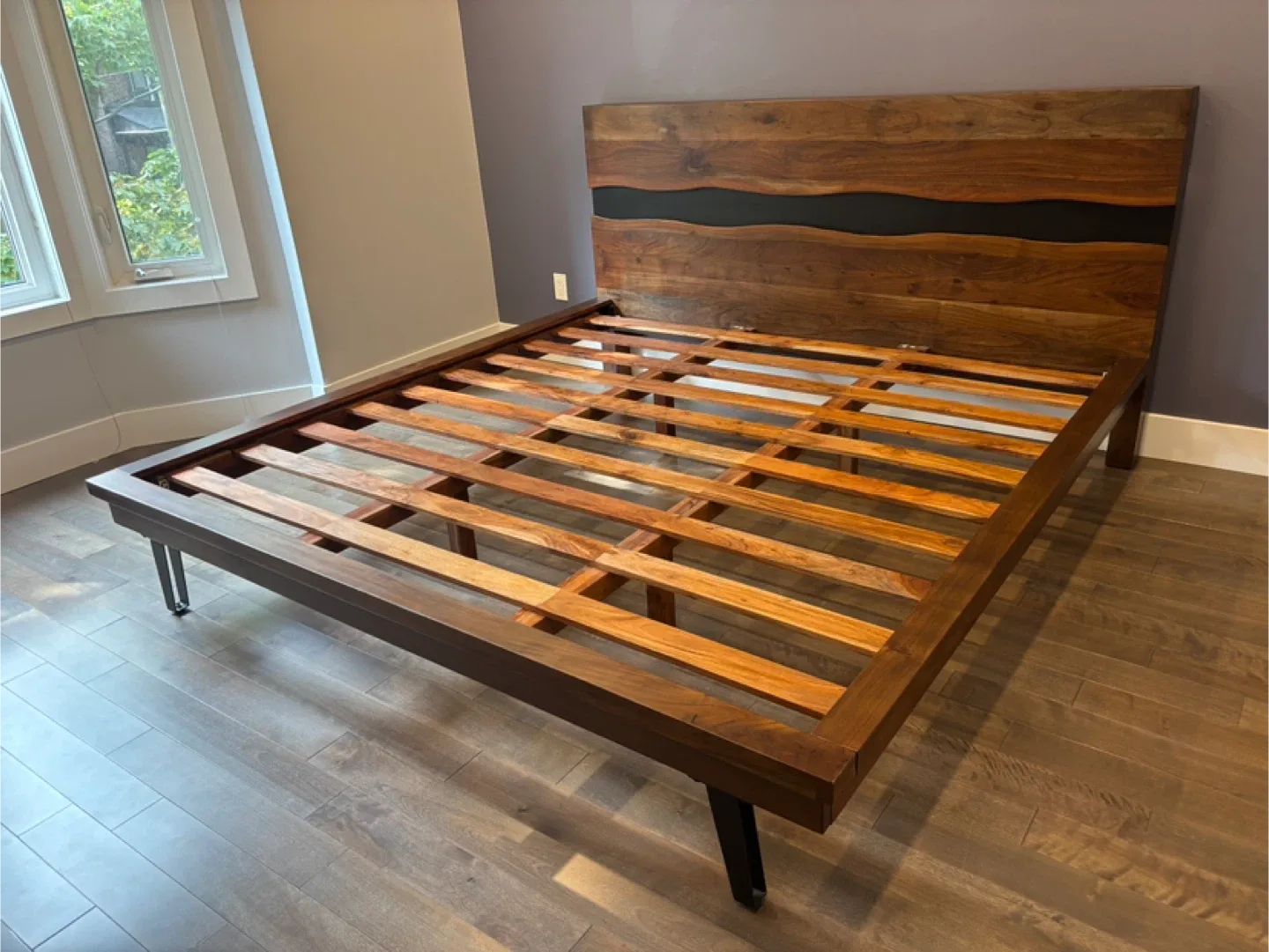 King Size Acacia Wood Bed Frame and Mattress image indicator(5)