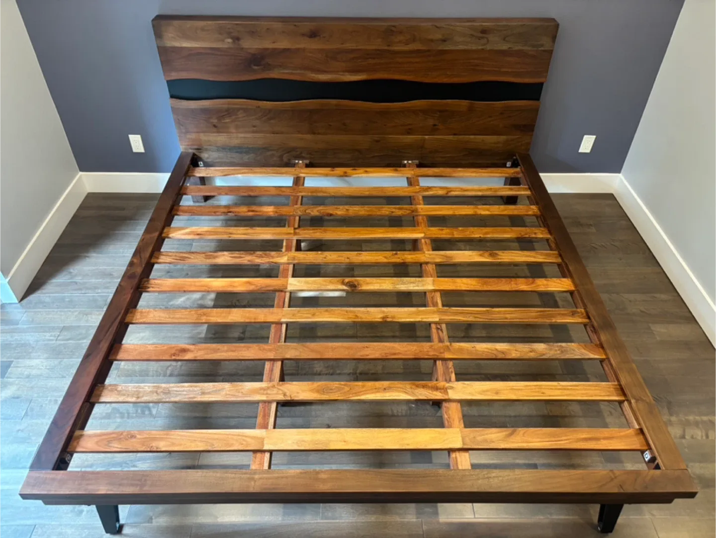 King Size Acacia Wood Bed Frame and Mattress image indicator(6)