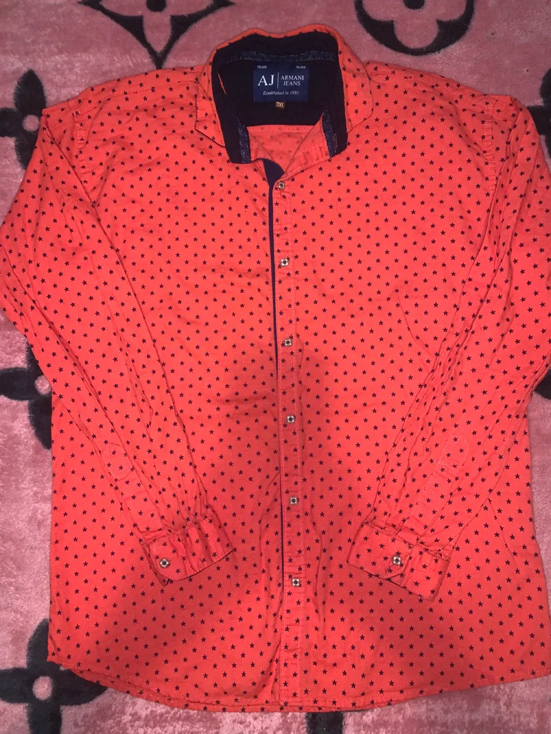 Armani Jeans AJ Red Star Pattern Shirt
