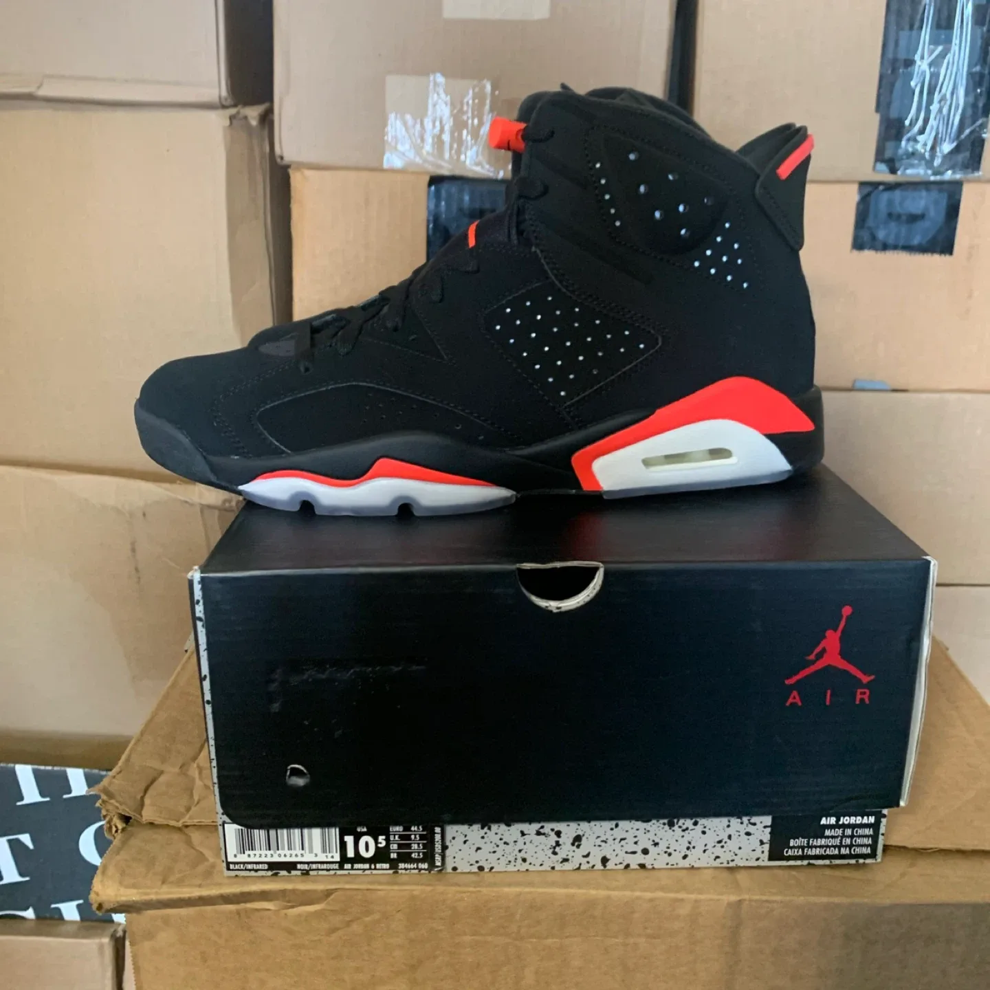Nike Air Jordan 6 Retro Black Infrared Size 10.5 thumbnail