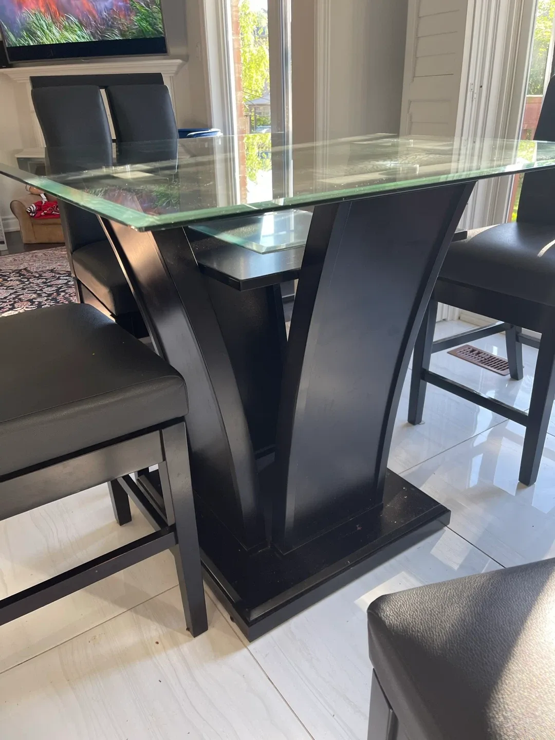Glass Top Dining Table with 4 Chairs image indicator(2)