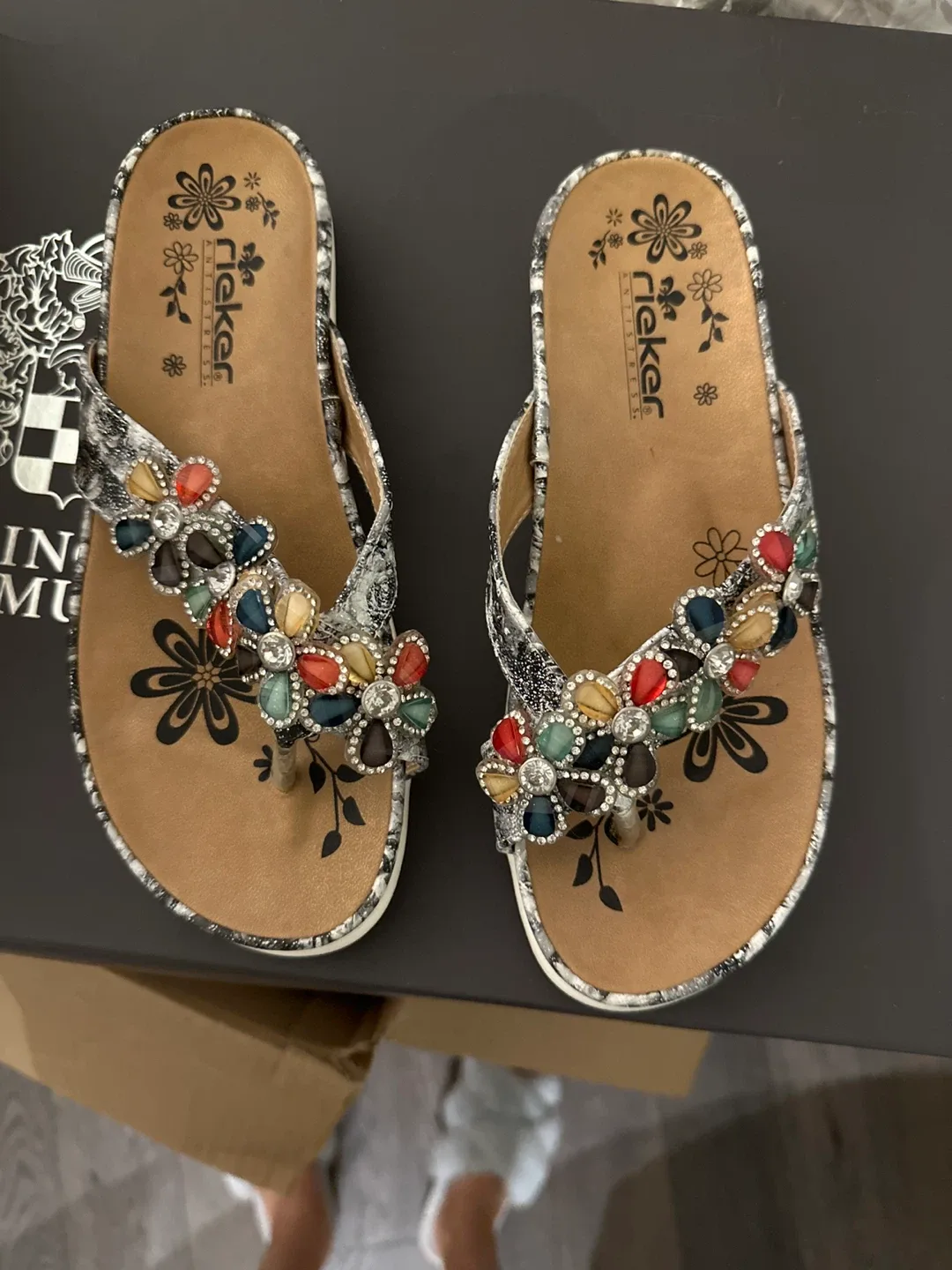 Rieker Embellished Thong Sandals thumbnail