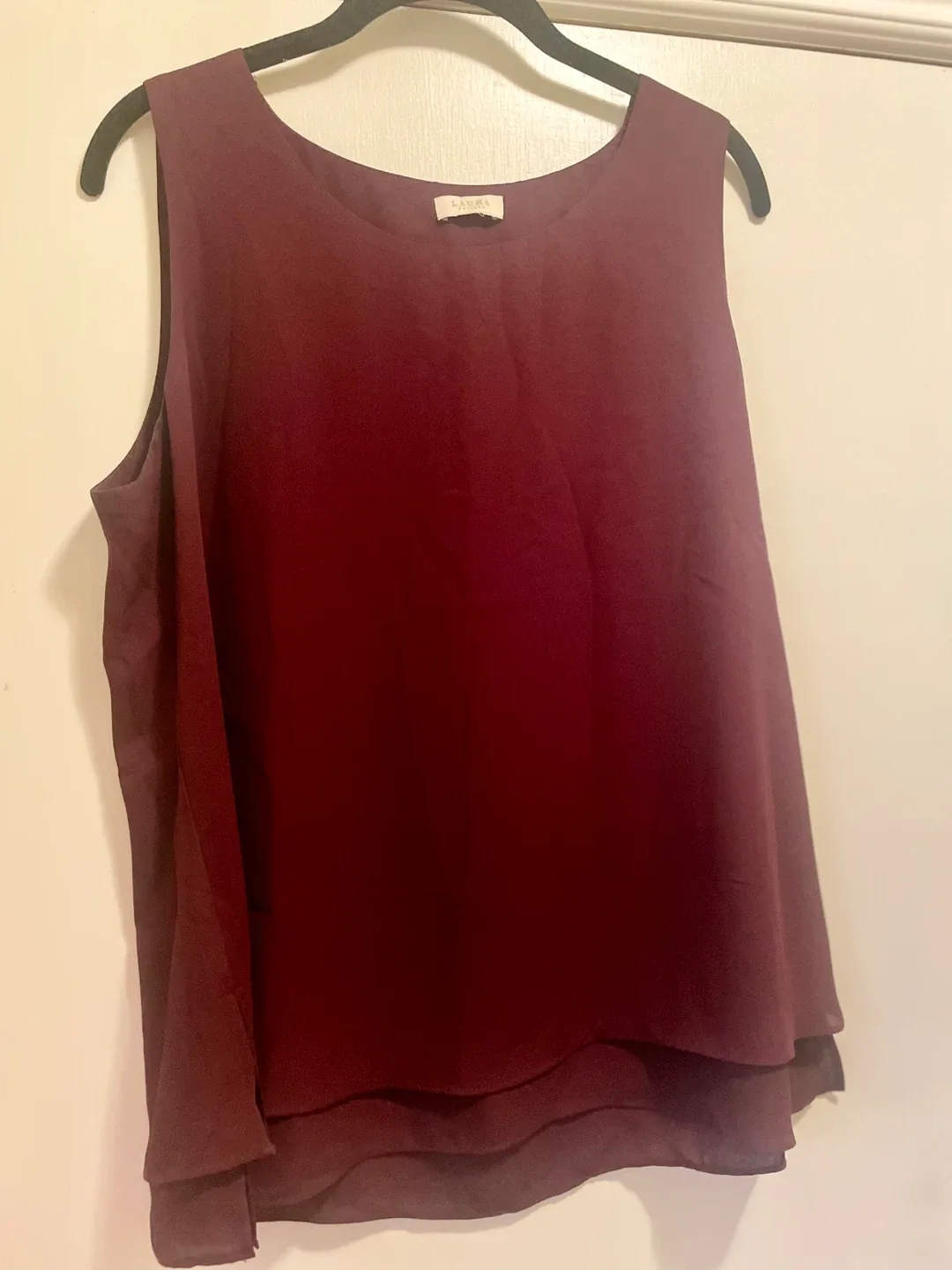 Laura Petites Burgundy Sleeveless Blouse thumbnail