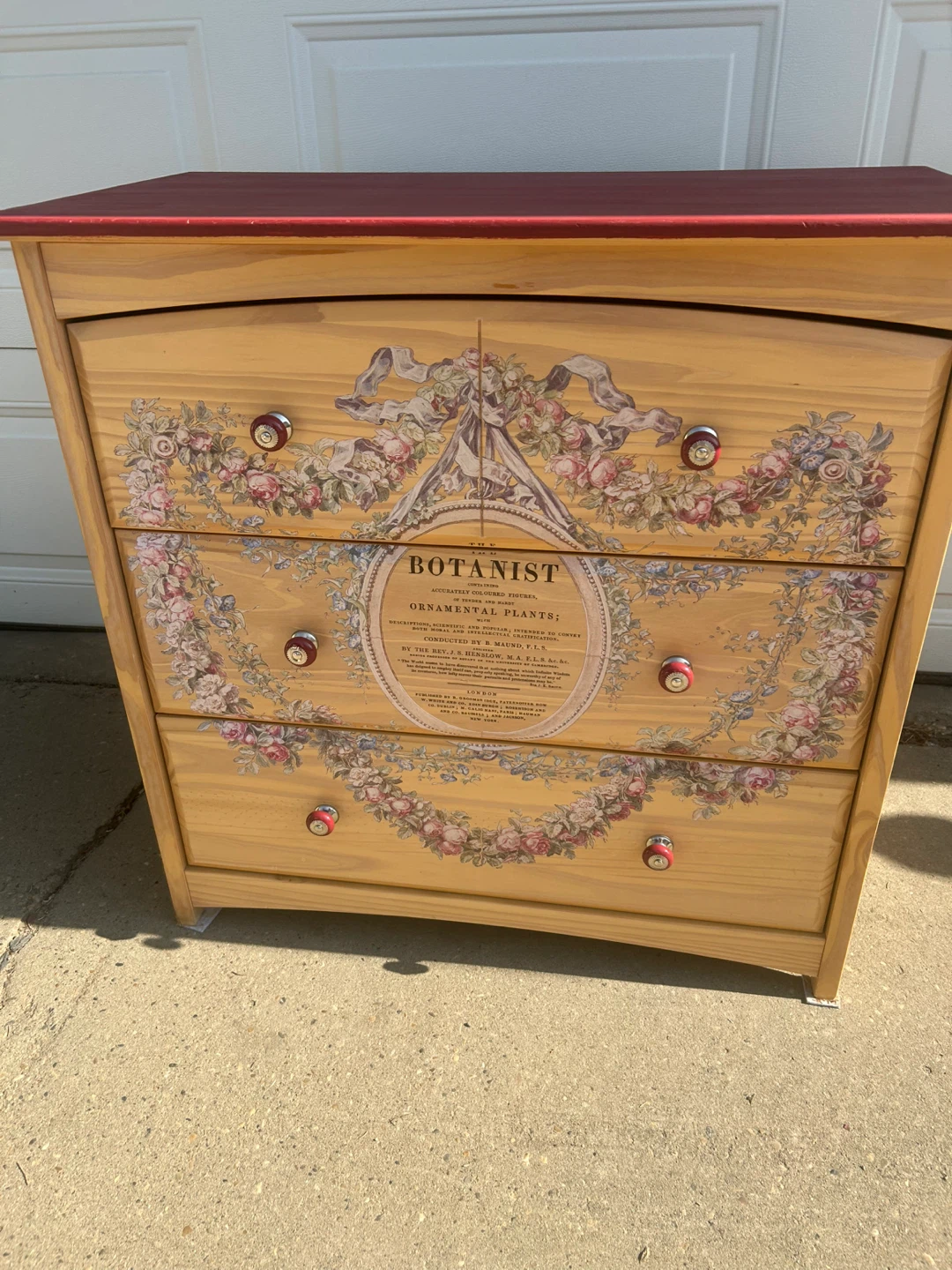 Red & Beige Botanist Dresser