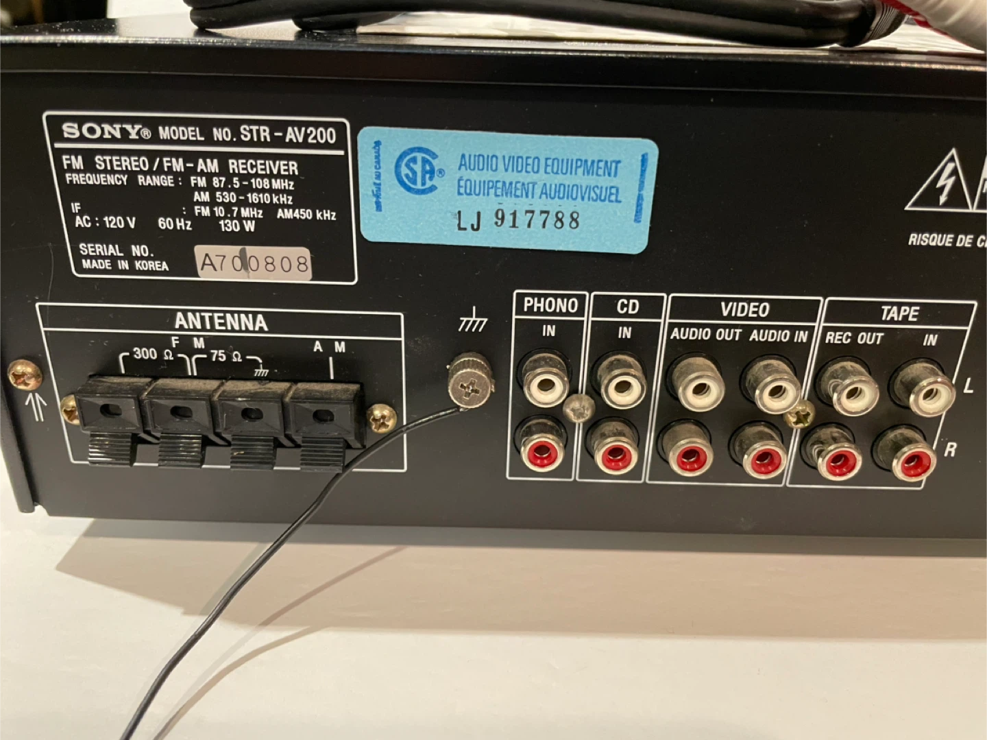 Sony STR-AV200 FM Stereo/FM-AM Receiver - photo 3