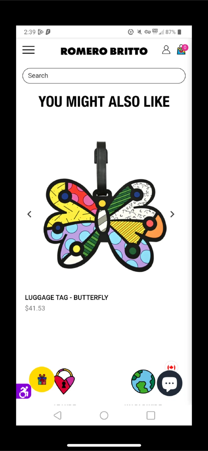 *New* $50 Romero Britto Butterfly Luggage Tag