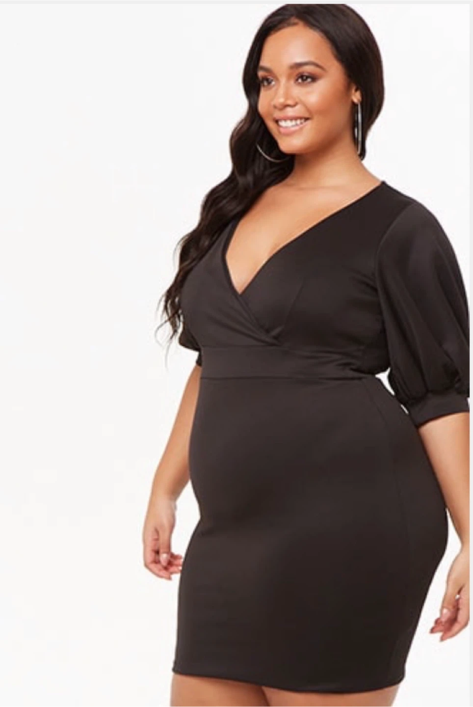 Plus size black knit dress - photo 2