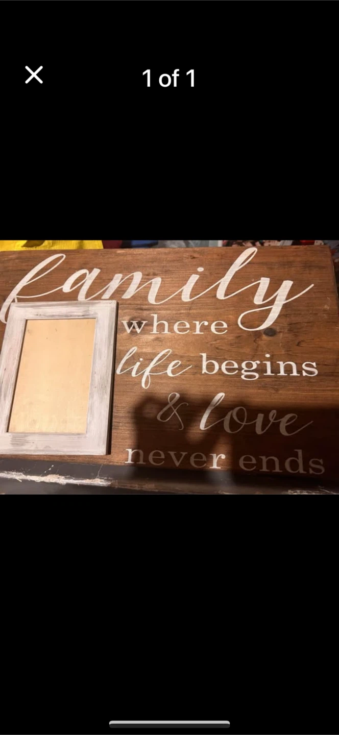 Family where life begins wood sign