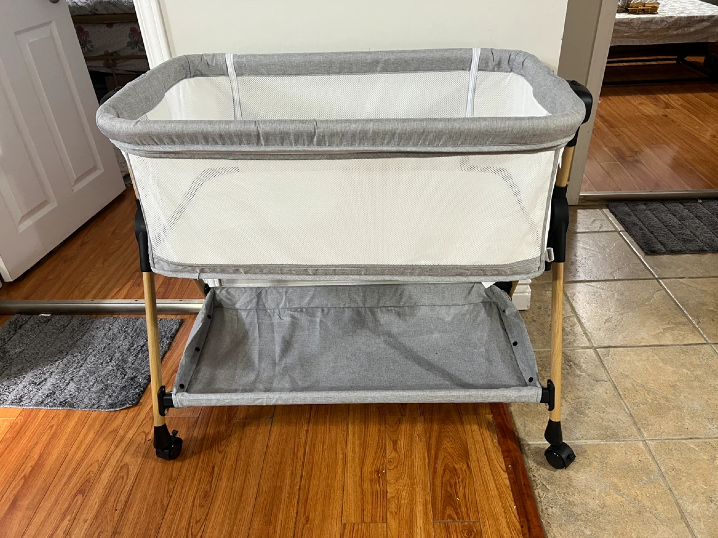 Grey Baby Bassinet with Storage - photo 4