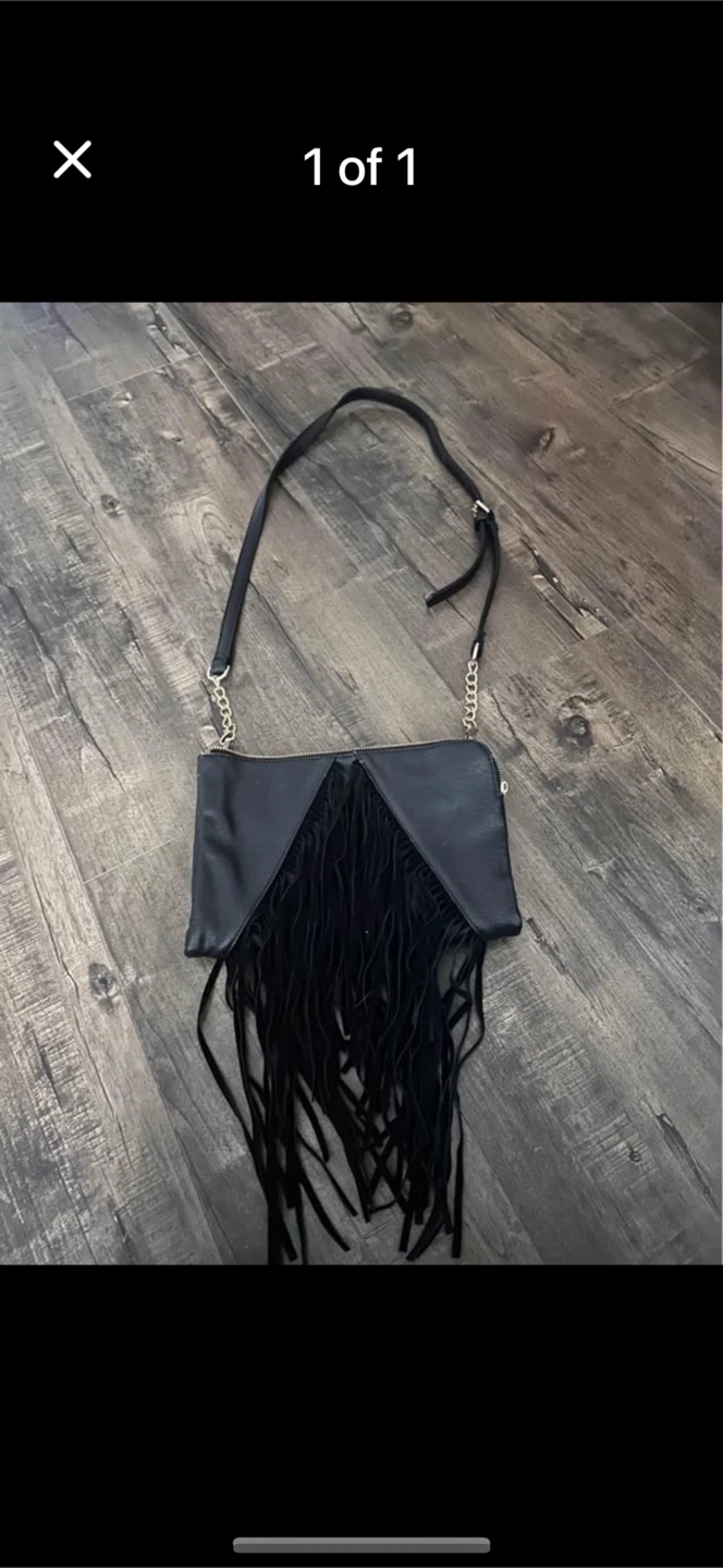 Black Fringe Crossbody Bag