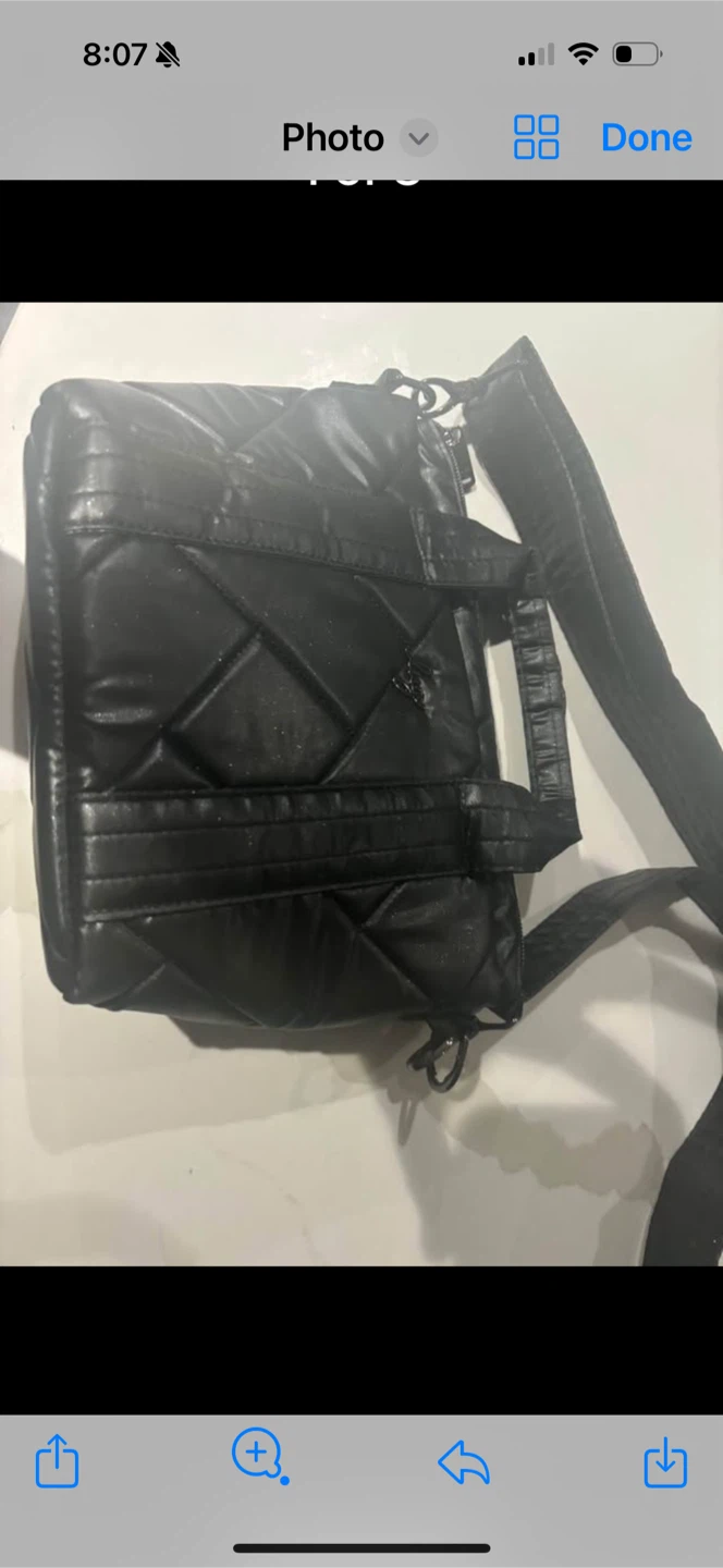 Black quilted bag