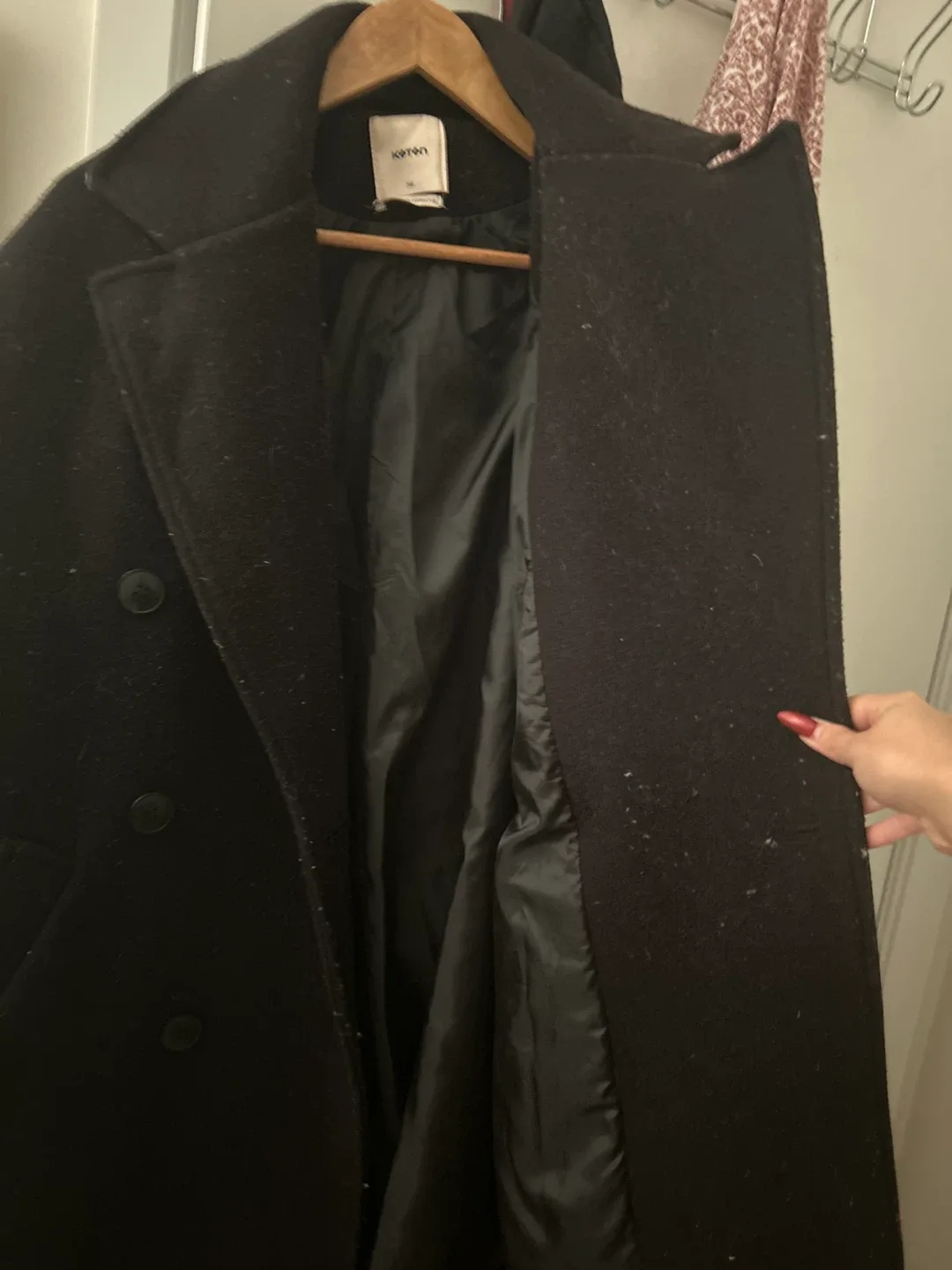 Black Wool Blend Overcoat - Oversized image indicator(2)