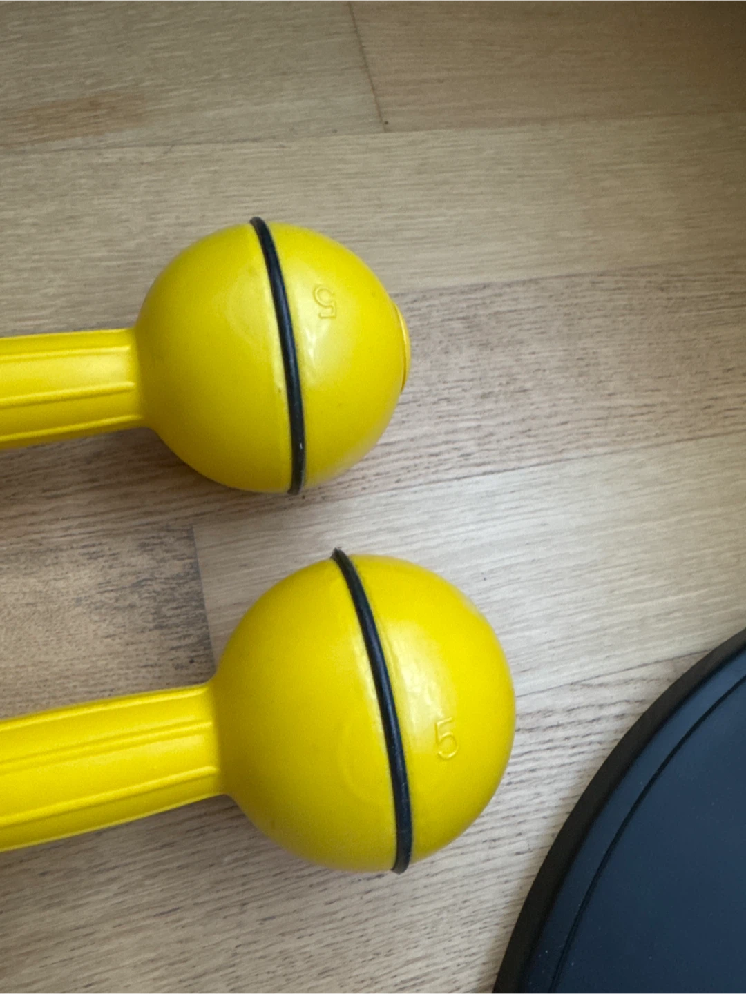 Yellow 5lb Dumbbells - Pair - photo 2