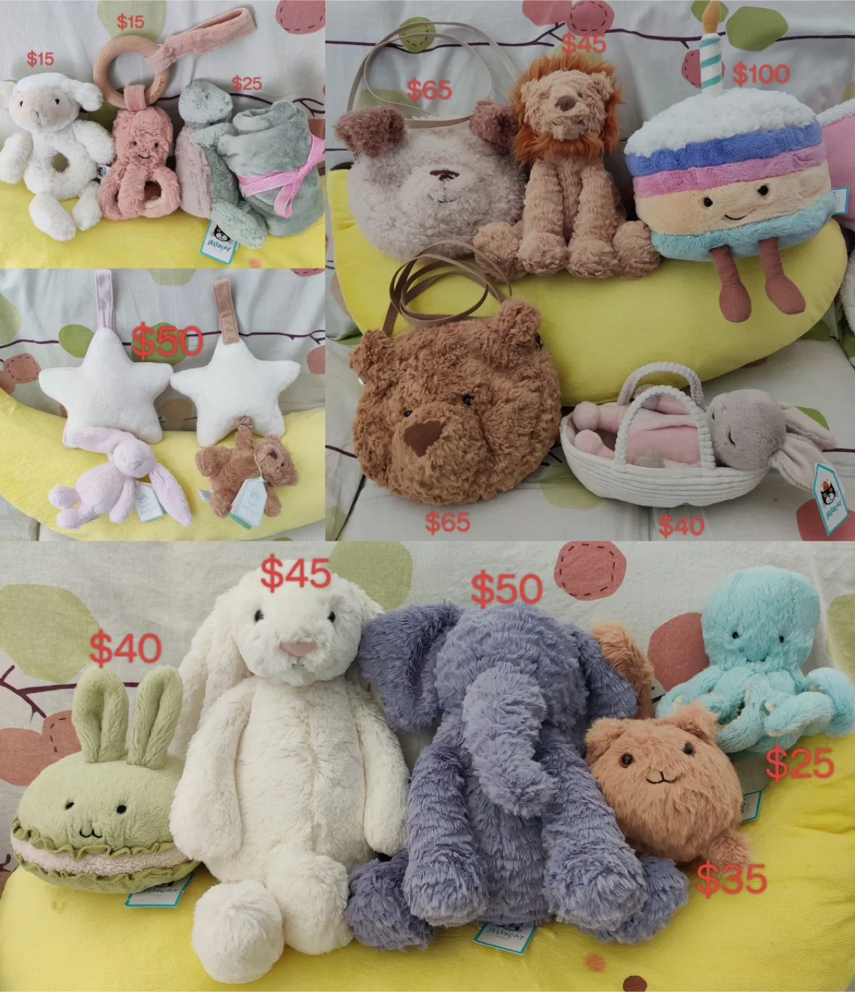 Jellycat, Disney etc stuffed toys