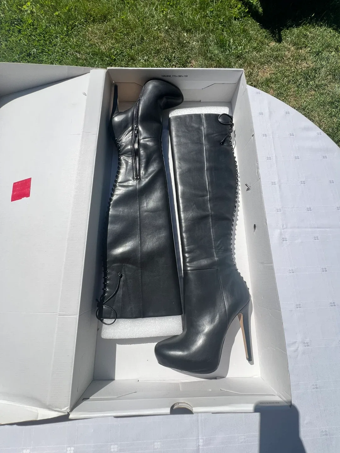 Aldo | Grazielle Black Leather Over-the-Knee Boots thumbnail