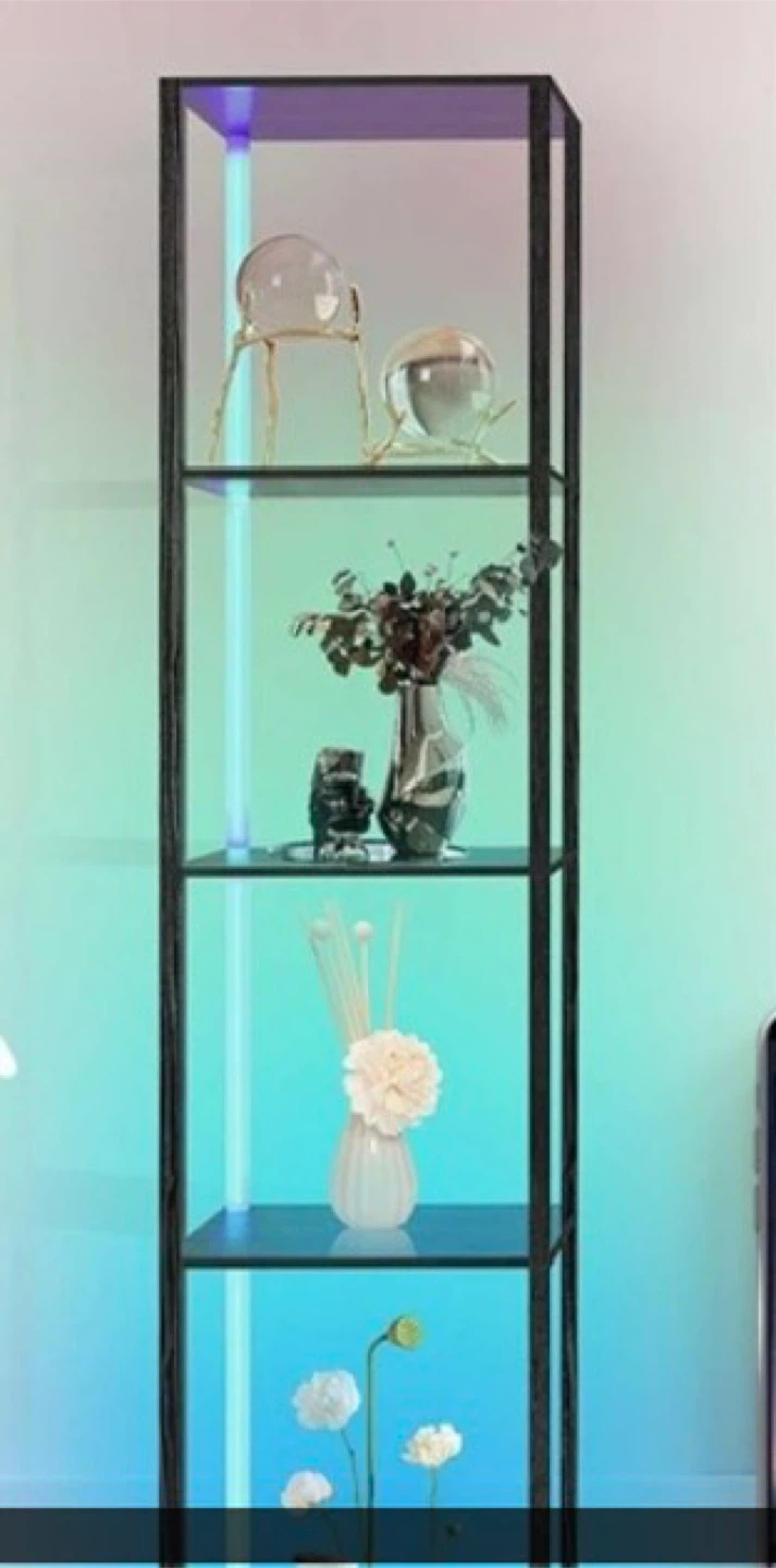 Tall Black Display Cabinet - 63 inches