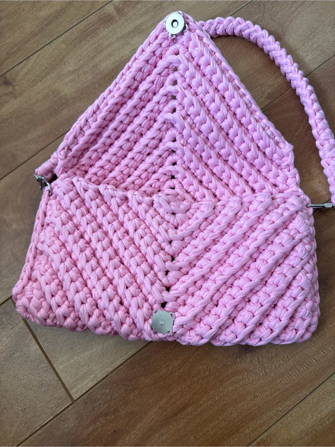 Handmade Pink Crochet Shoulder Bag - photo 4