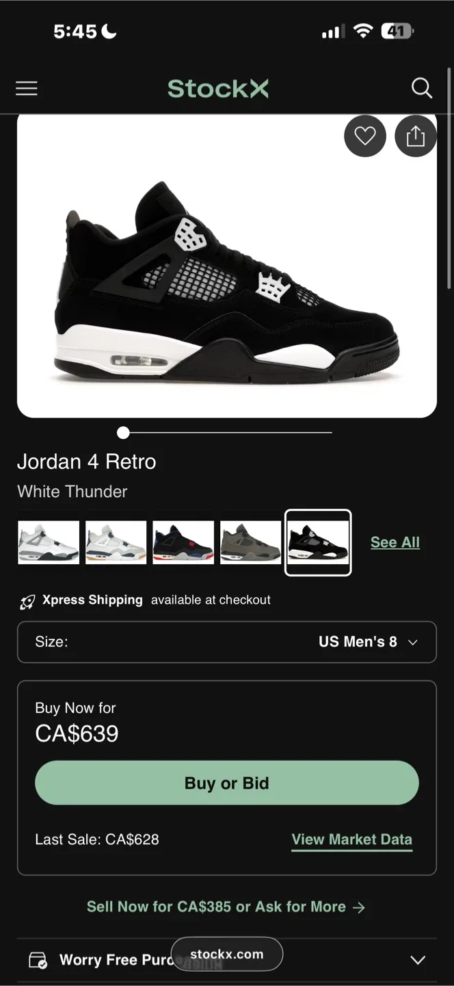 Jordan 4 Retro White Thunder image indicator(2)