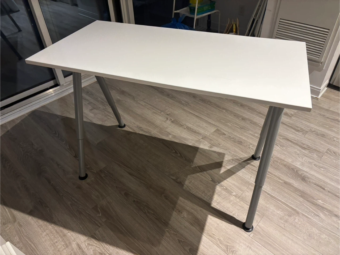 IKEA Desk with Silver Legs - height adjustable
