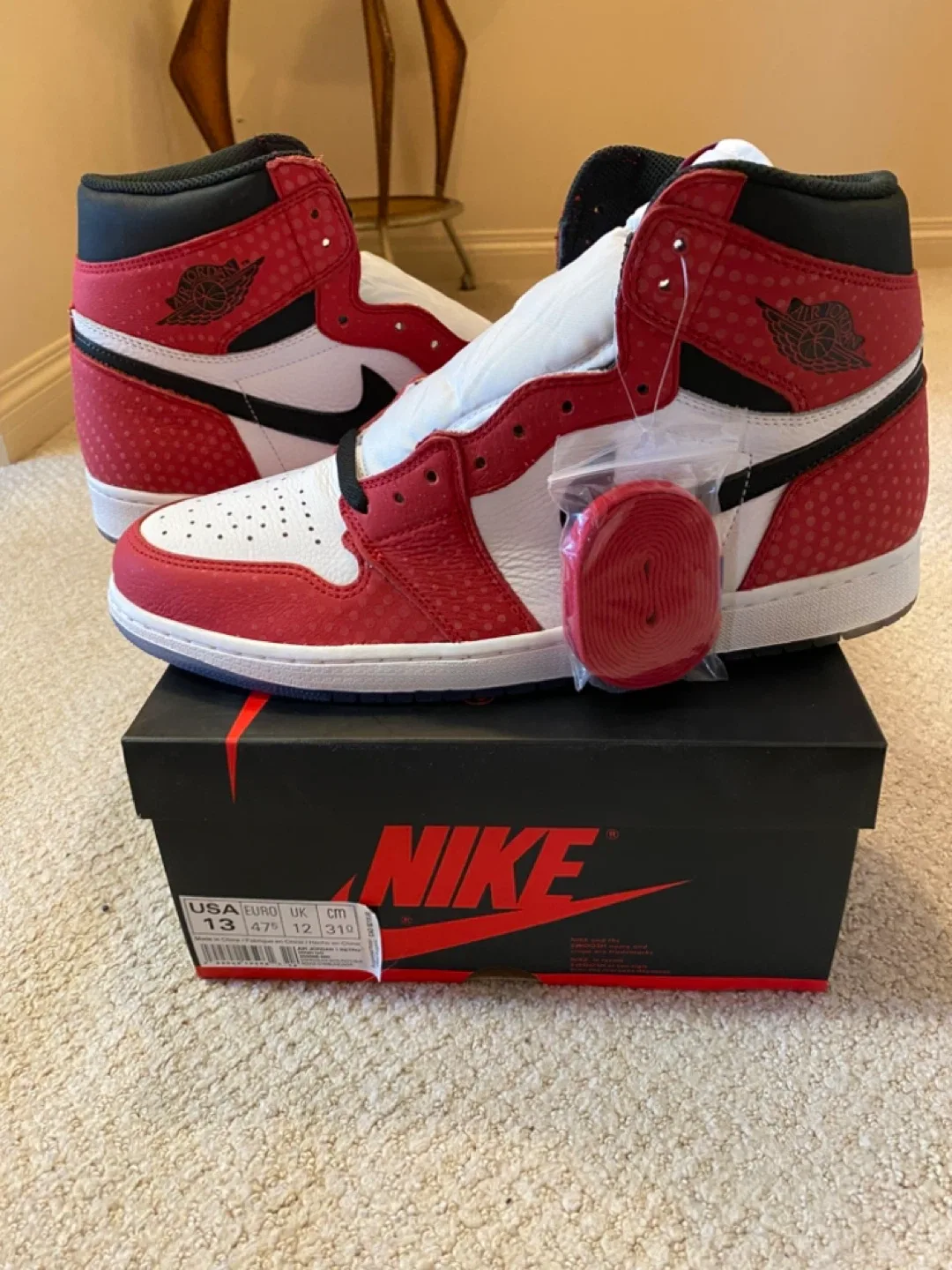 Jordan 1 Retro High Spider-Man Origin Story Size 13 thumbnail