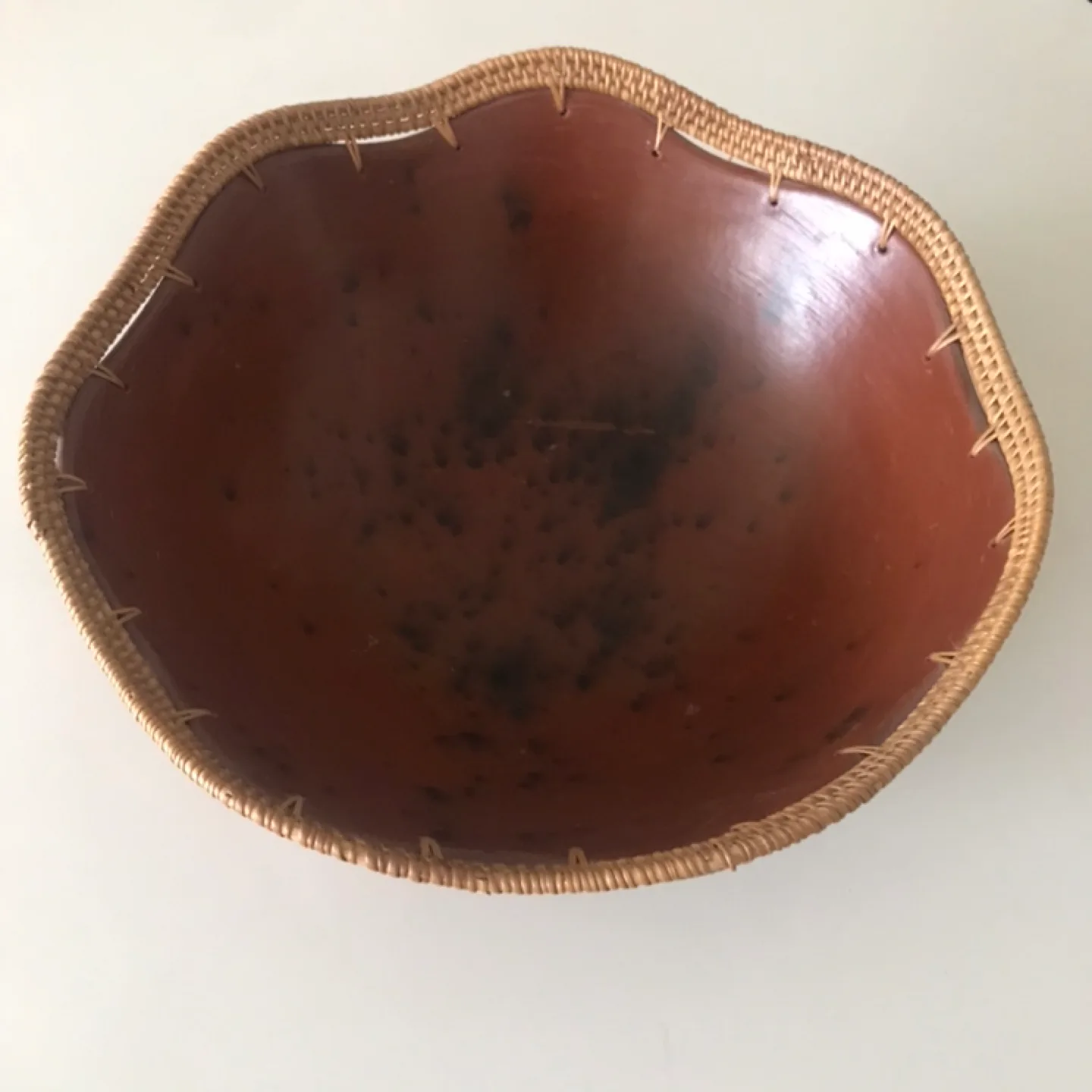 Beautiful Large African Ceramic Woven Bowl image indicator(2)