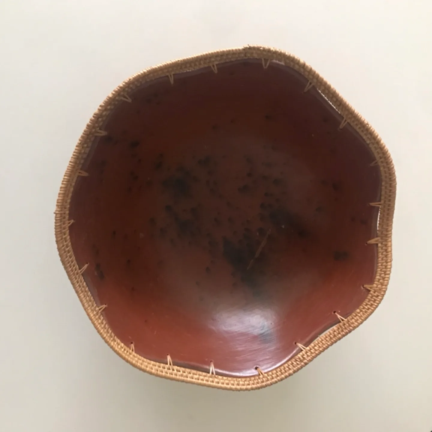 Beautiful Large African Ceramic Woven Bowl image indicator(4)