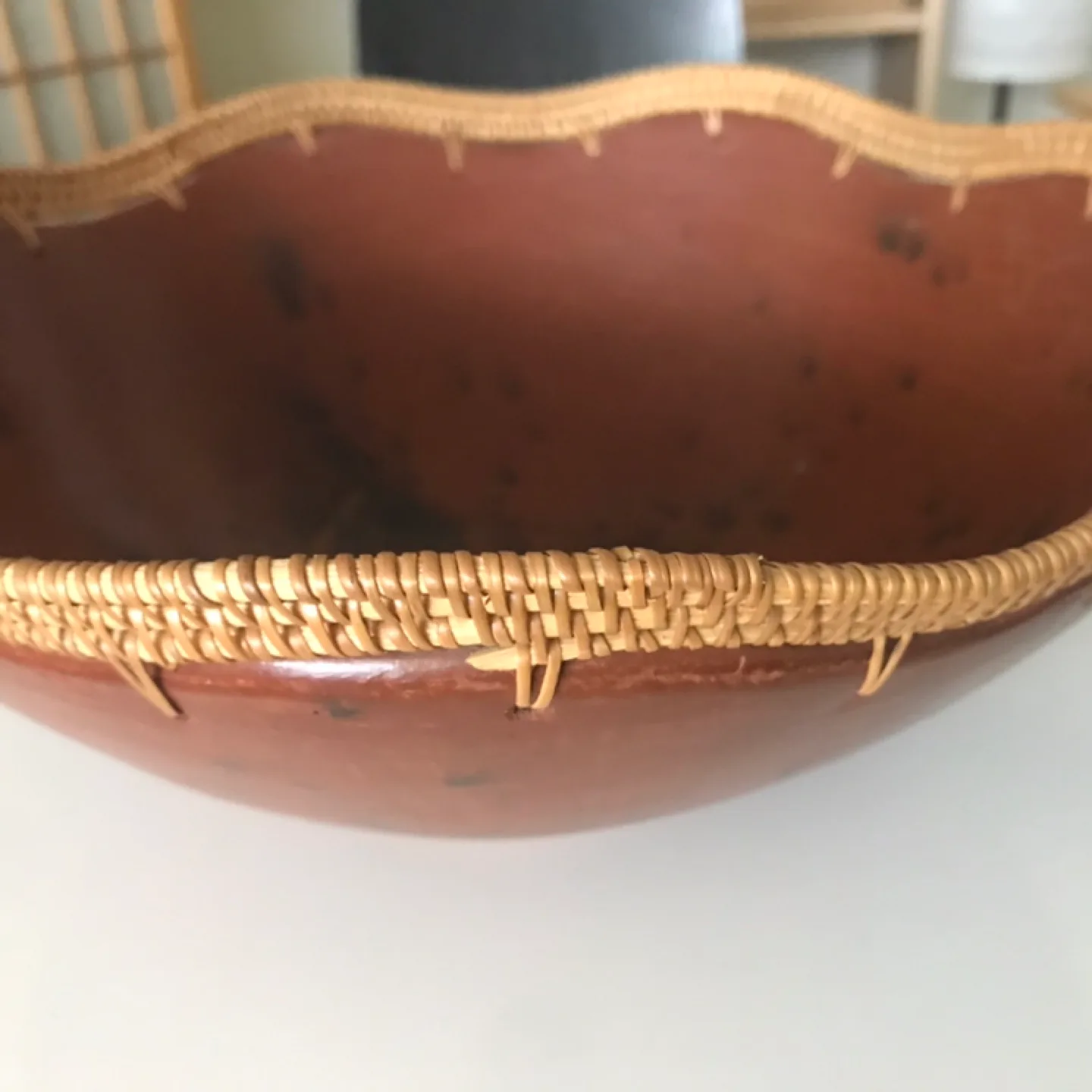 Beautiful Large African Ceramic Woven Bowl image indicator(5)