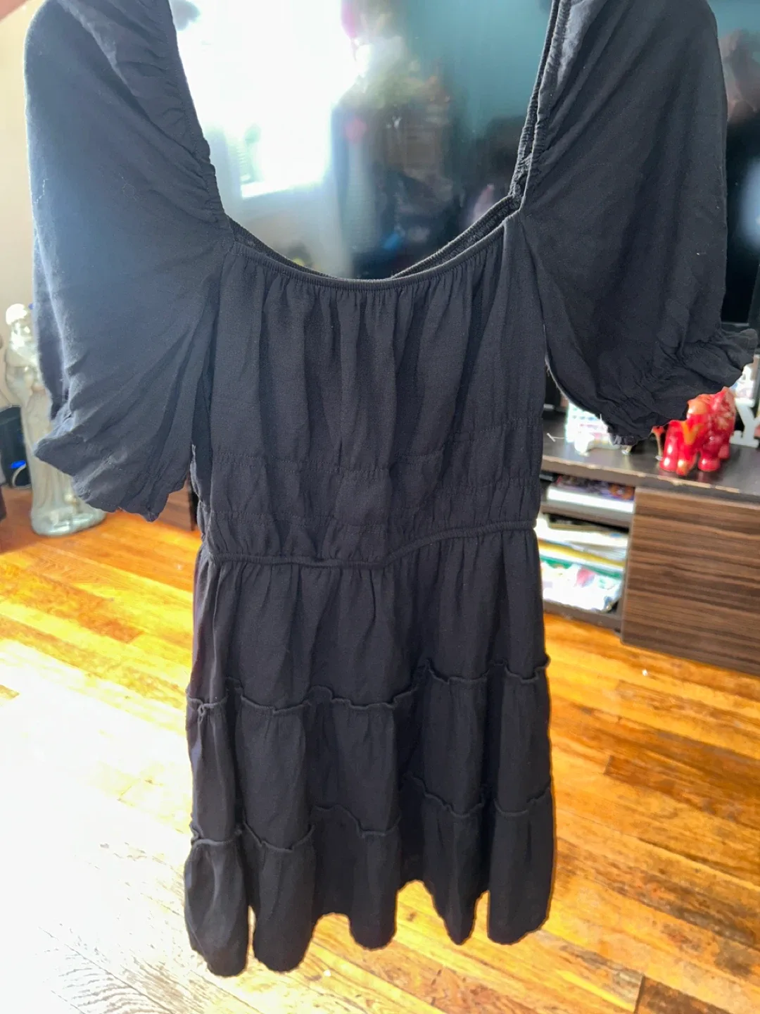 Black Tiered Mini Dress thumbnail