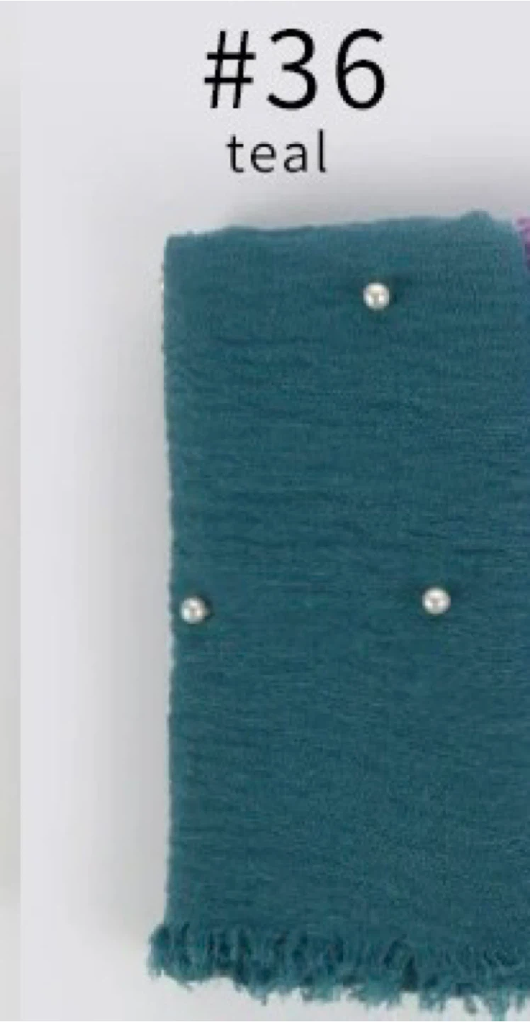 Teal Hijab/Shawl/Scarf with Pearls - photo 2
