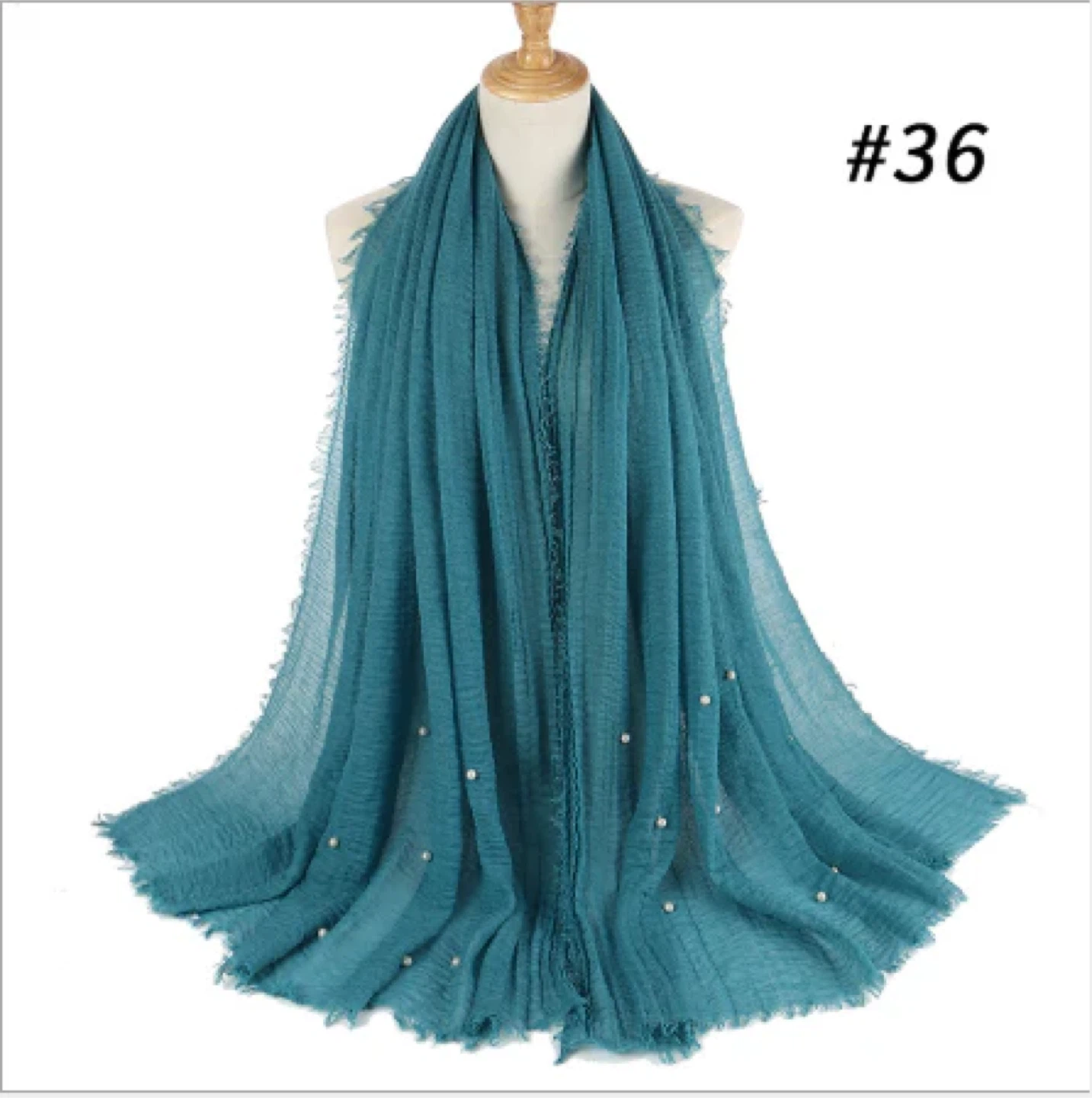 Teal Hijab/Shawl/Scarf with Pearls