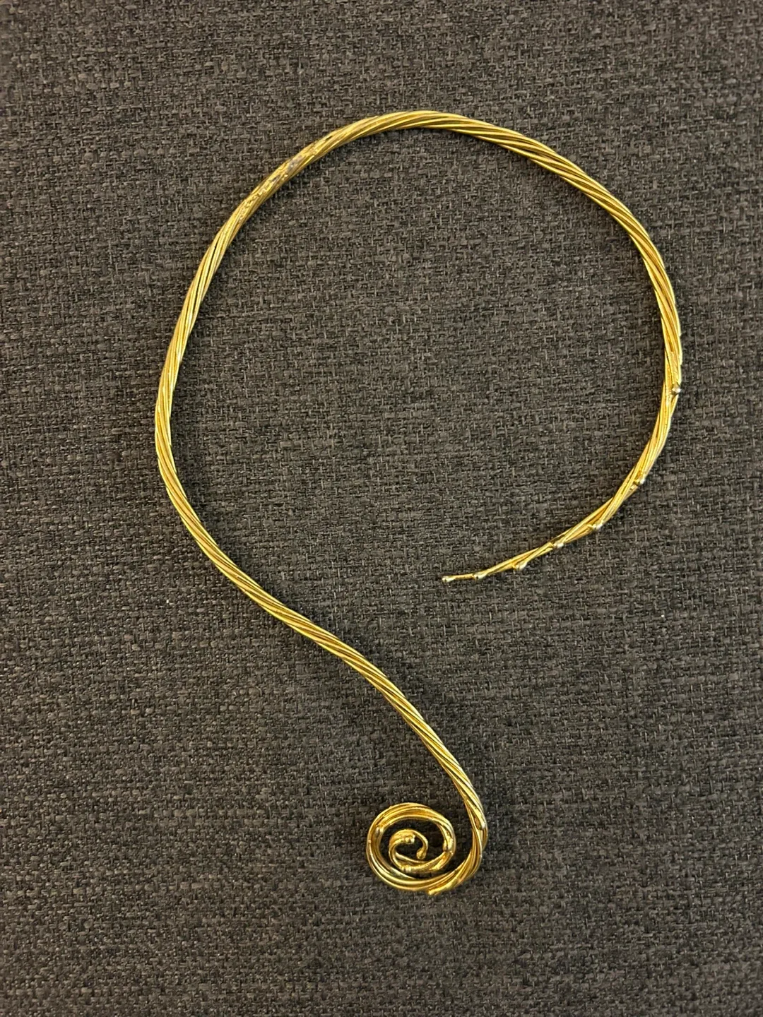 Gold-tone Spiral Torque Necklace thumbnail