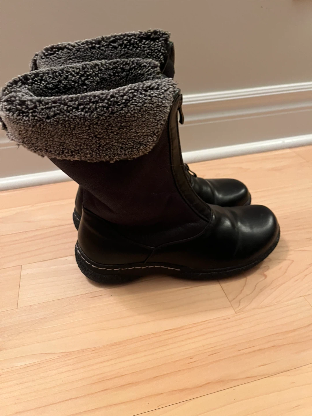 Black Winter Boots with Fur Trim - photo 2