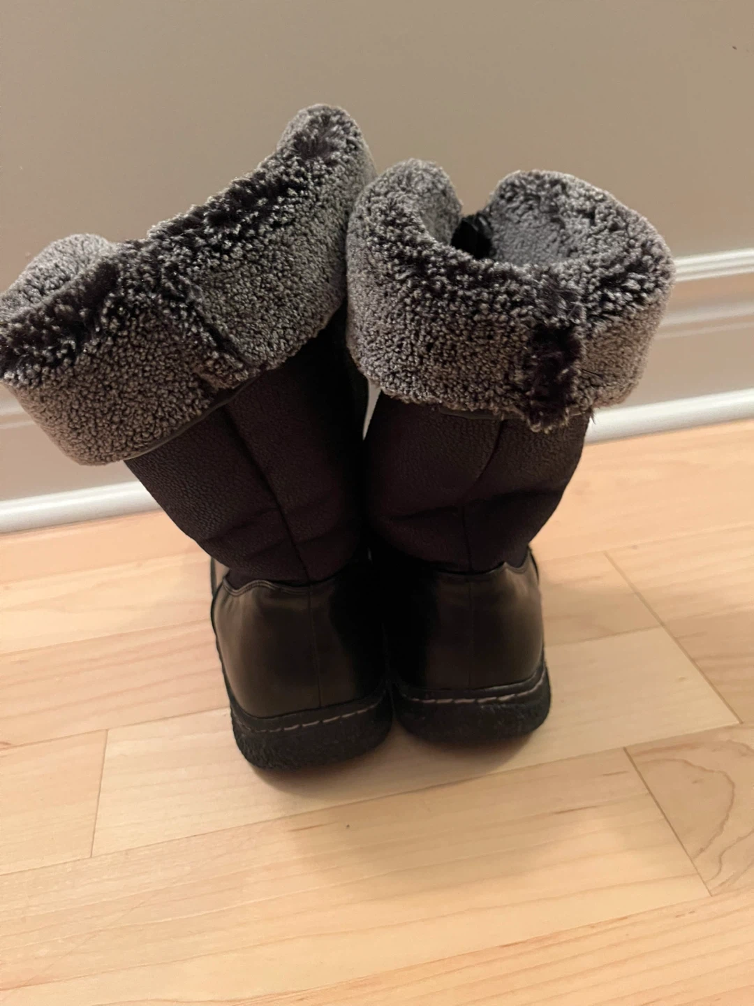 Black Winter Boots with Fur Trim - photo 5