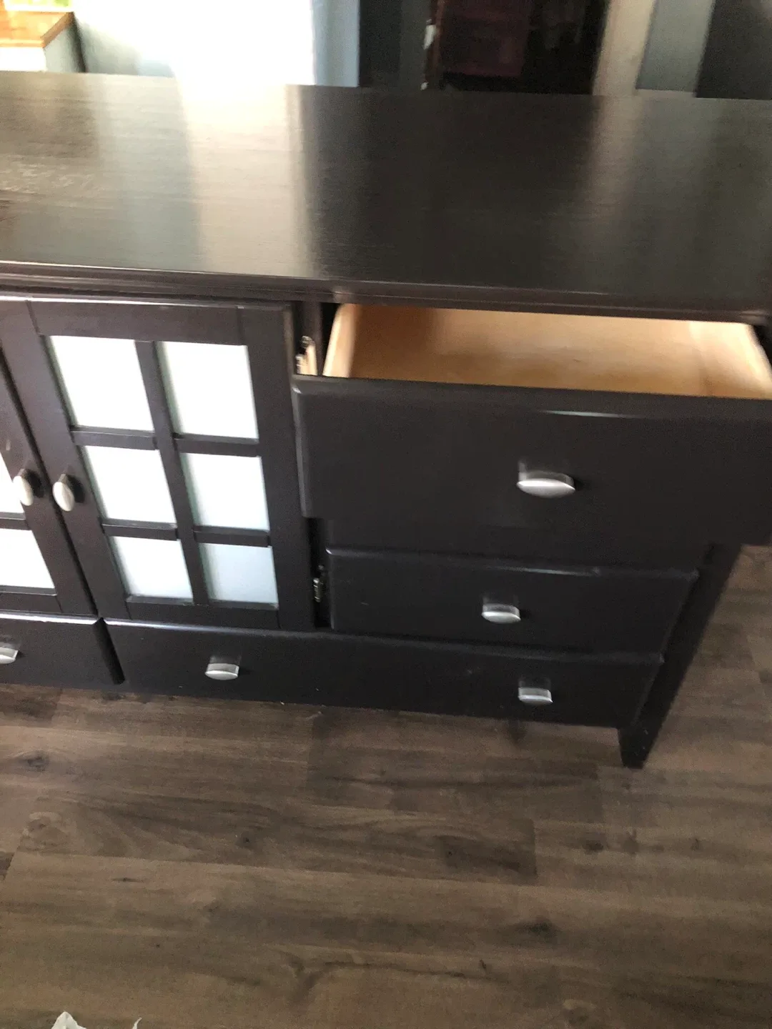 Dark Brown Dresser with Mirror image indicator(4)