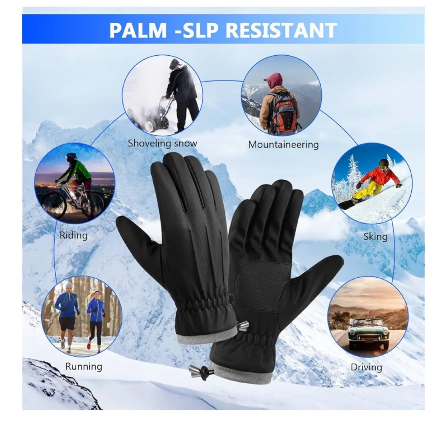 Winter Outdoor Waterproof Ski Gloves Large image indicator(6)