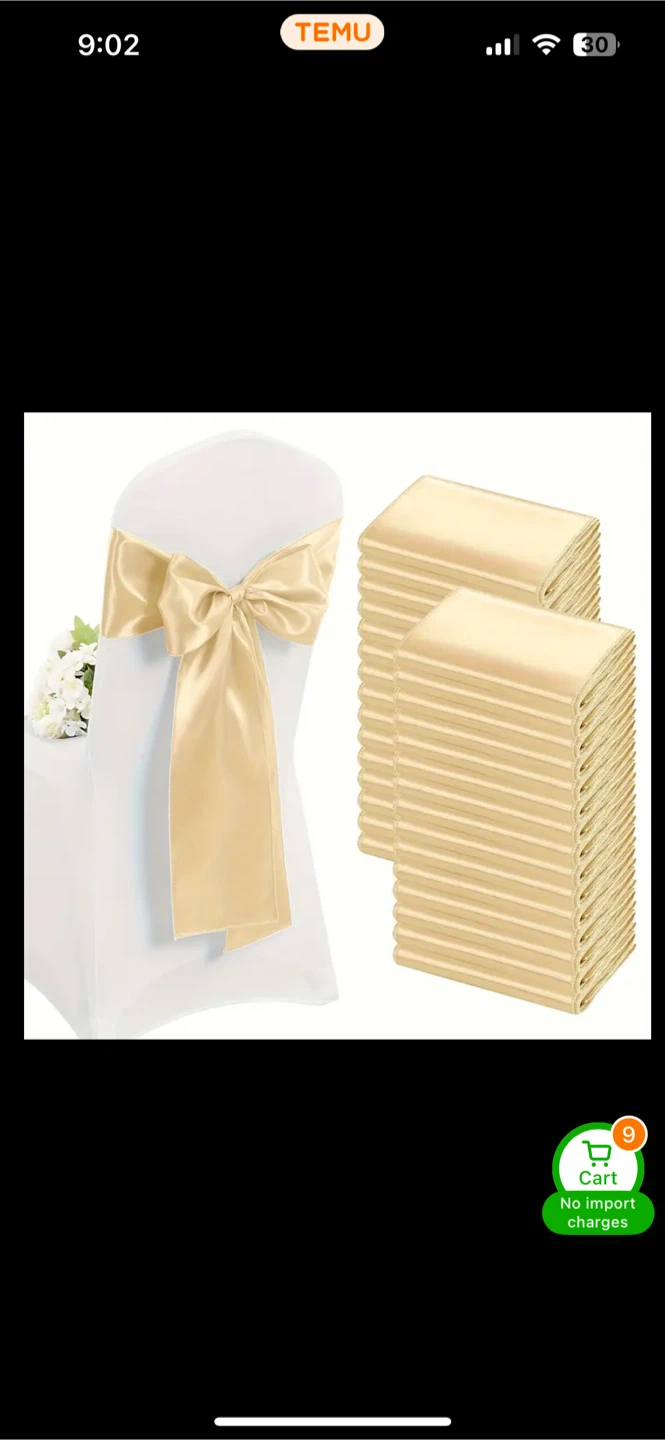 49 Champagne Gold Chair Sashes Bows