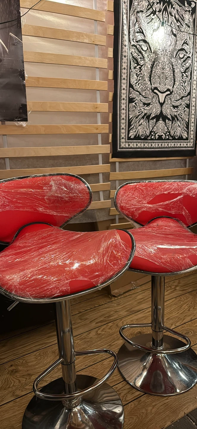 Red Bar Stools - Set of 2