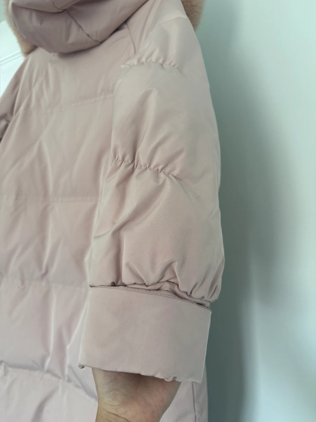 Pink Down-Filled Winter Coat with Fur Hood - photo 4