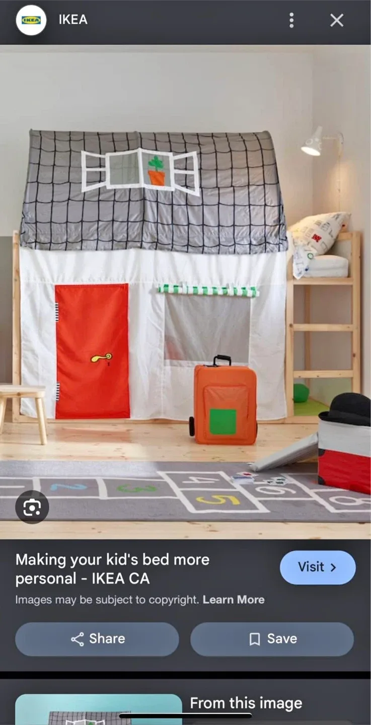 IKEA KURA Bed Tent with Curtain - Kids Playhouse image indicator(3)