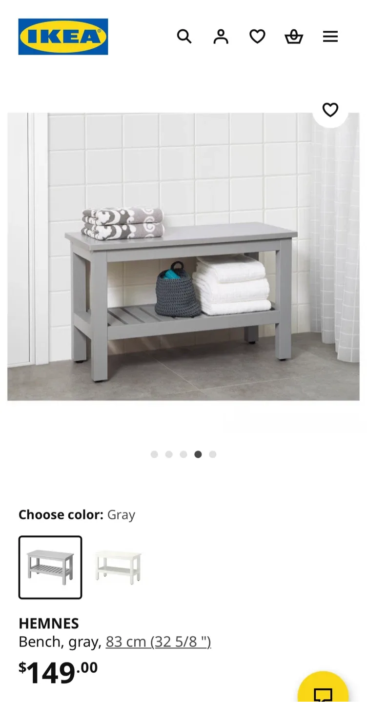 IKEA HEMNES Grey Bench thumbnail