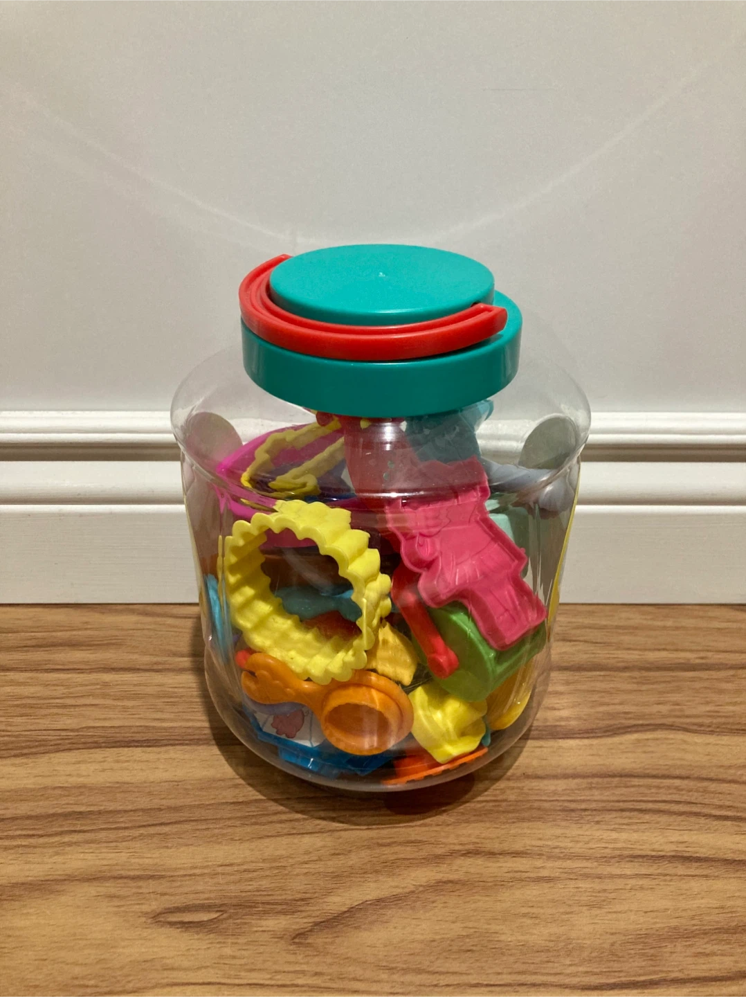 Bucket of playdoh tools