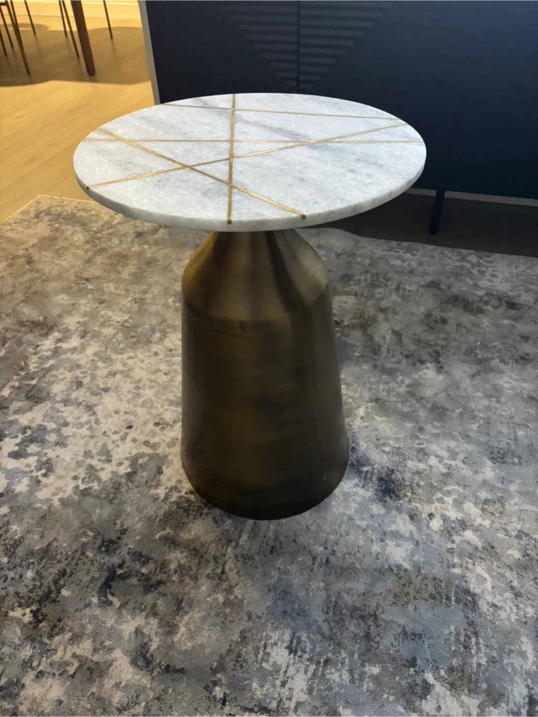 Round Marble Top Side Table